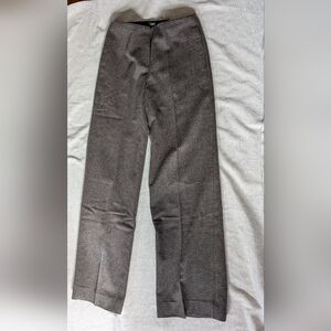 NWT Theory Wide Pants Trouser Brown Houndstooth Wool Flannel 00 XXS Pockets